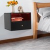 choayun Floating Nightstand with Remote Control LED Lights, Wall Mounted