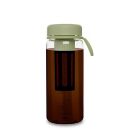 watchget Cold Brew Coffee Maker Travel Tumbler with Soft Silicone Handle Portable Iced Coffee & Tea Infuser with Airtight Lid Cold Brew Travel Cup 20oz/600ml Green