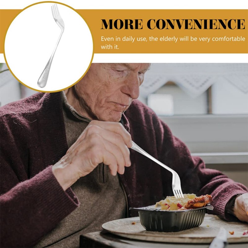 Utensils Angled Fork Spoon Adaptive Utensils Set Self Eating Utensils