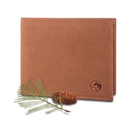 Men's Tri-Fold Leather “Norge” Wallet RFID Blocker with 6 Card Slots ID Pocket Large Extra Pocket Notes Compartment Change Pocket Norge Brown