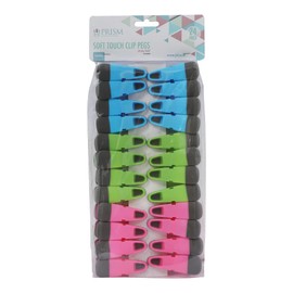 JVL Prism Soft Touch Clip Pegs, Pack of 24, Multicolor (19-275)