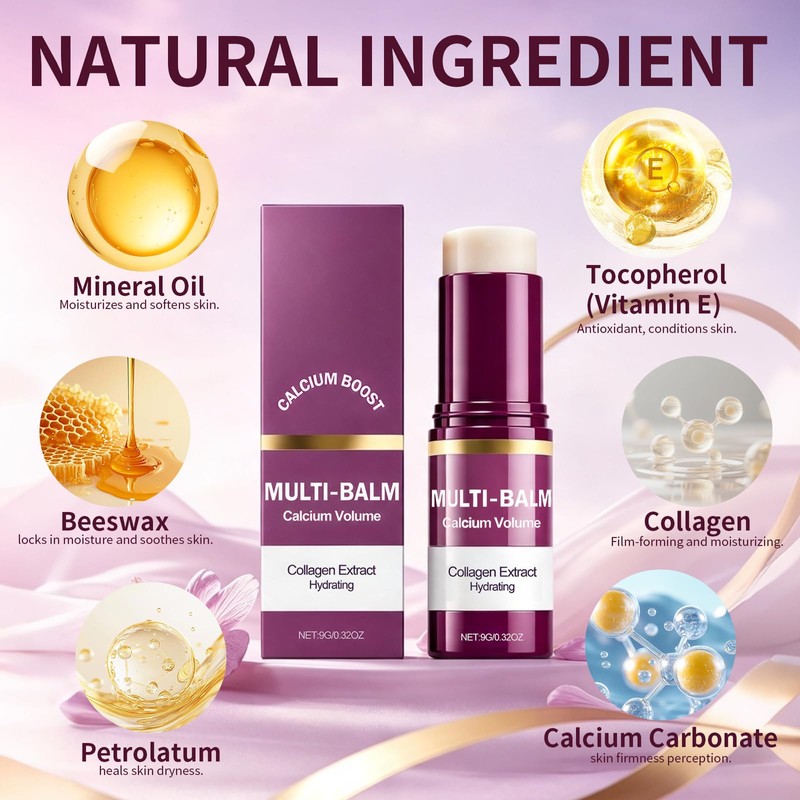 Calcium Multi Balm Stick, Moisturing Stick for Eyes, Neck, Face(0.32oz)