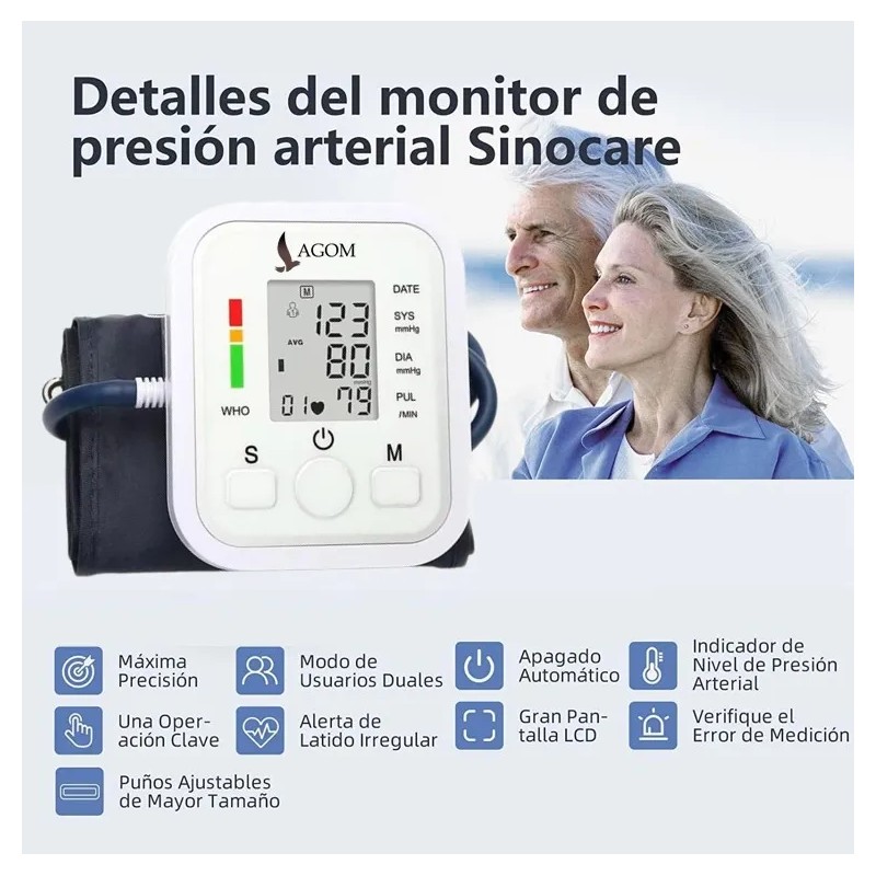 Monitor Medidor Digital Presin Arterial Uso Domstico Usb Blanco