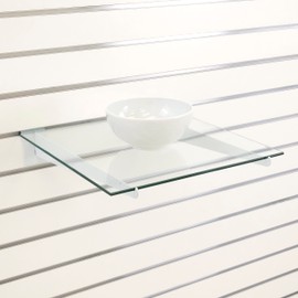 14-inch Shelf Brackets Attach to Slatwall, Holds Light and Medium Weight Shelving for Retail Displays or Home Use (Quantity 10) (10, White)