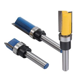 Bestgle 3Pcs Top Bearing Flush Trim Pattern Router Bit Set 1/4-Inch Shank Woodworking Milling Cutter Tool