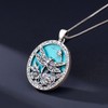 DOLIOX Genuine Turquoise Dragonfly Pendant Necklace for Women, Sterling Silver