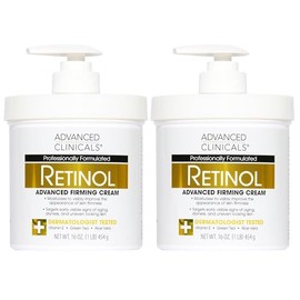 ADVANCED CLINICALS 2 PACK SET - CREMA CORPORAL RETINOL REAFIRMANTE CON VITAMINA E, TE VERDE Y ALOE VERA 454GR/CU