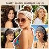 6 P Leopard Print Knotted Bow Headbands for Women, Wide
