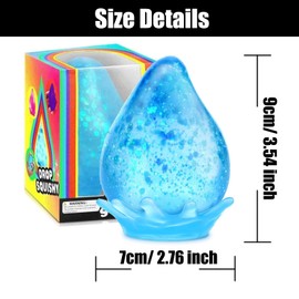Stress Relief Squishy Water Droplet - Squeeze Ice Nice Cube Gumdrops Fidget Toys for Kids Adults, Anxiety Relief Sugar Ball Sensory Small Gadgets, Gifts for Boy Girl Men Women Christmas Autism ADHD