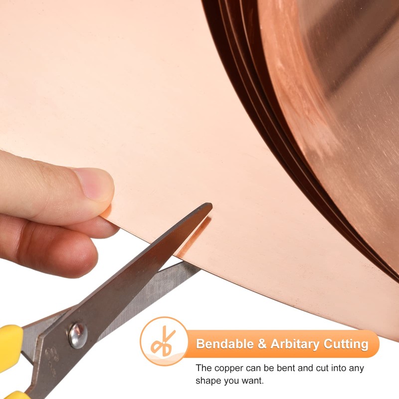 uxcell Copper Sheet Roll 3500mm x 300mm x 0.02mm, 99.9%