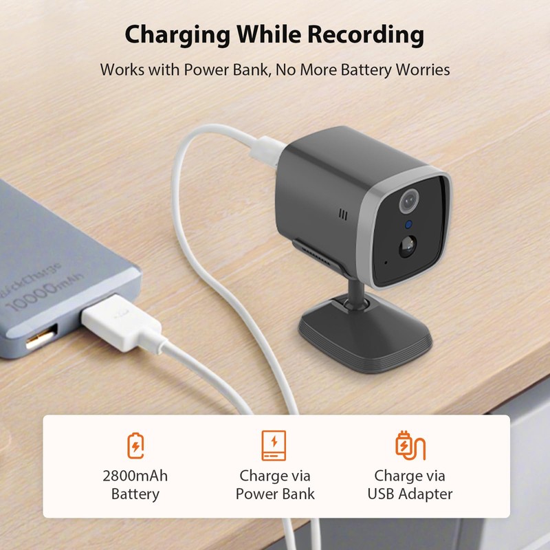 EIOTMART 4G LTE Indoor Security Camera with 1-Year Unlimited Data