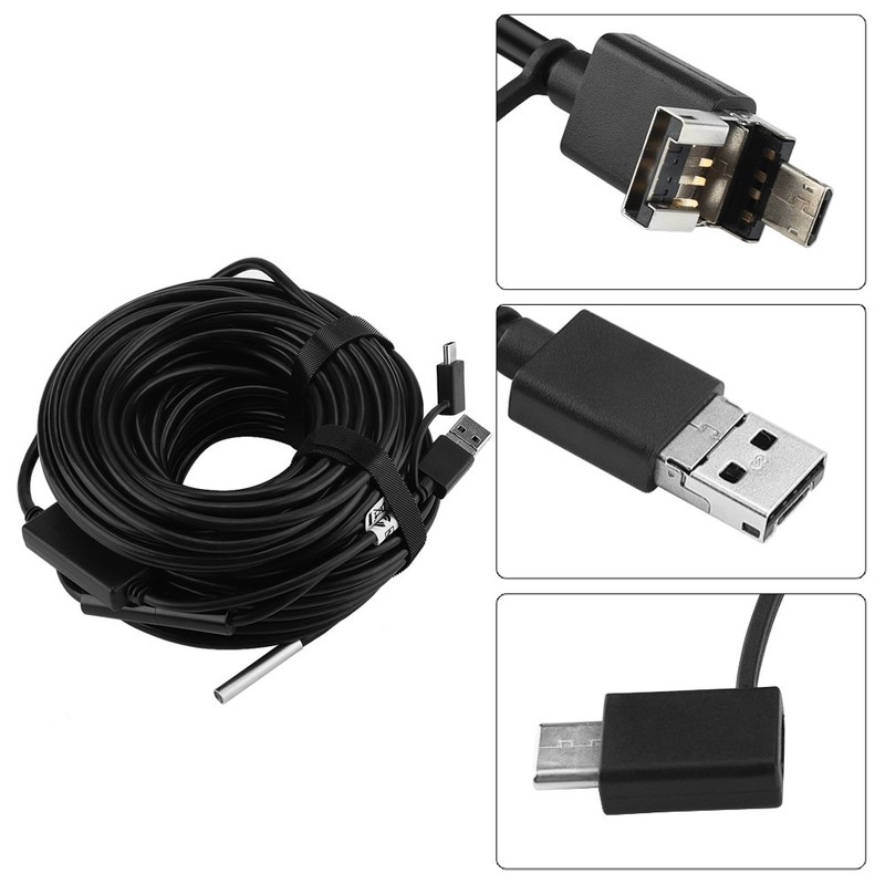 20-Meter USB Endoscope, 5.5mm Borescope with 720P IP67 Waterproof Camera