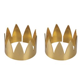 Villa d'Este Home Tivoli Set of 2 Napkin Rings Gold Metal Crown Xmas