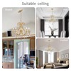WUZUPS Crystal 5-Light Candle Chandelier Pendant Flushmount Ceiling Light Modern