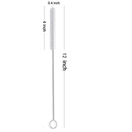 JSONO Drinking Straw Cleaner Brush Kit 304 Stainless Steel Handle, Nylon Glass Drinking Straw Brush for Thermos Kids,Sippy Cups, Baby Pacifier,Small Cups,Safe to Use for Adult and Children