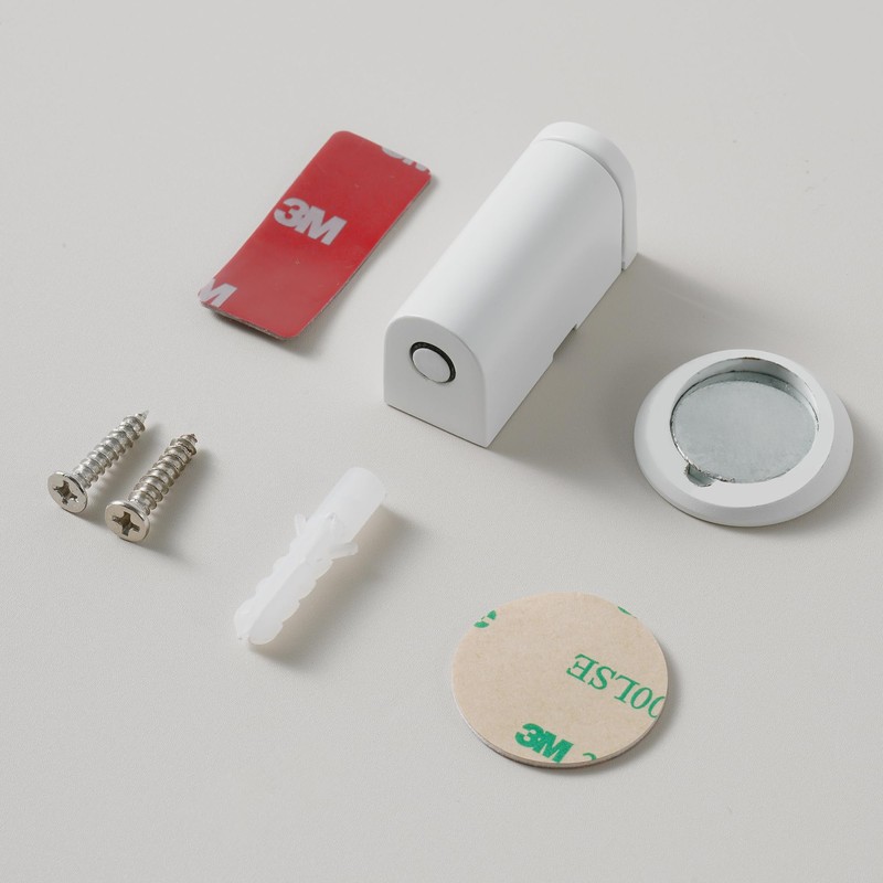 PANALI Windproof Magnetic Door Stopper, Concealed Retractable Design Strong Adhesive