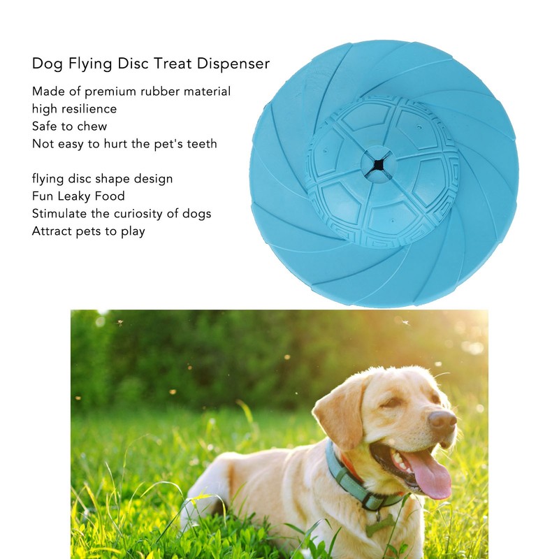 Dog Flying Disc Treat Dispenser Interactive IQ Training Bite Resistance