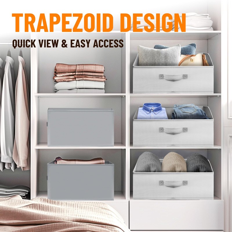 Criusia Closet Organizers Bins 6 Pack - Large Closet Shelf