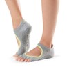 Toesox Yoga Grip Socks, Heather/Lime, Medium