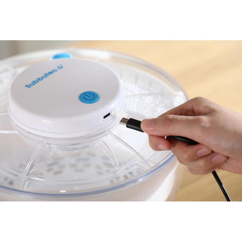 Subbuteo Electric Salad Spinner 4Qt – Rechargeable Lettuce Washer &