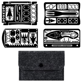 AYMQC Survival Card Multitool Emergency Camping Survival Kits Multipurpose Camping Equipment Survival Card for Outdoor Fishing Hiking Hunting 4 Pieces (Black)