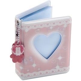 Cuaderno de fotos Kpop de 3 pulgadas, mini carpeta para tarjetas de fotos con 40 bolsillos/abalorios de cereza, álbum de fotos pequeño hueco para imág