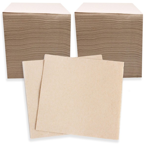 Recycled Post Consumer Napkins, Compostable Eco Lunch Biodegradable Napkins (13 x 13 Inches, 500, Count)