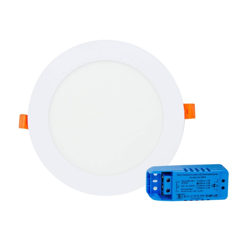 G.W.S® 3W Ultra Thin Dimmable Round Circle LED Recessed Flat