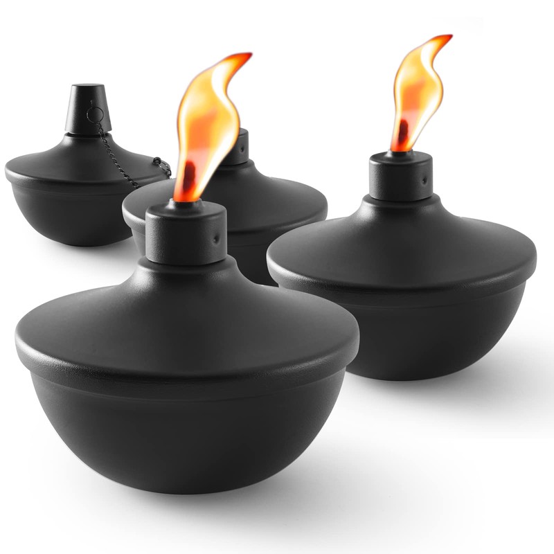 SNOGSWOG 4 Pack Metal Table Top Torches, 22oz Citronella Torches