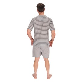 Schuerzenfabrik - Men's Short Sleeve and Long Sleeve Pyjamas Size M to XXXL, Pyjamas-short-grey
