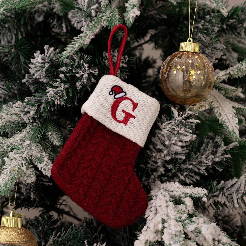 Christmas Stocking – Green A-Z Letter Hanging Christmas Stockings, Christmas