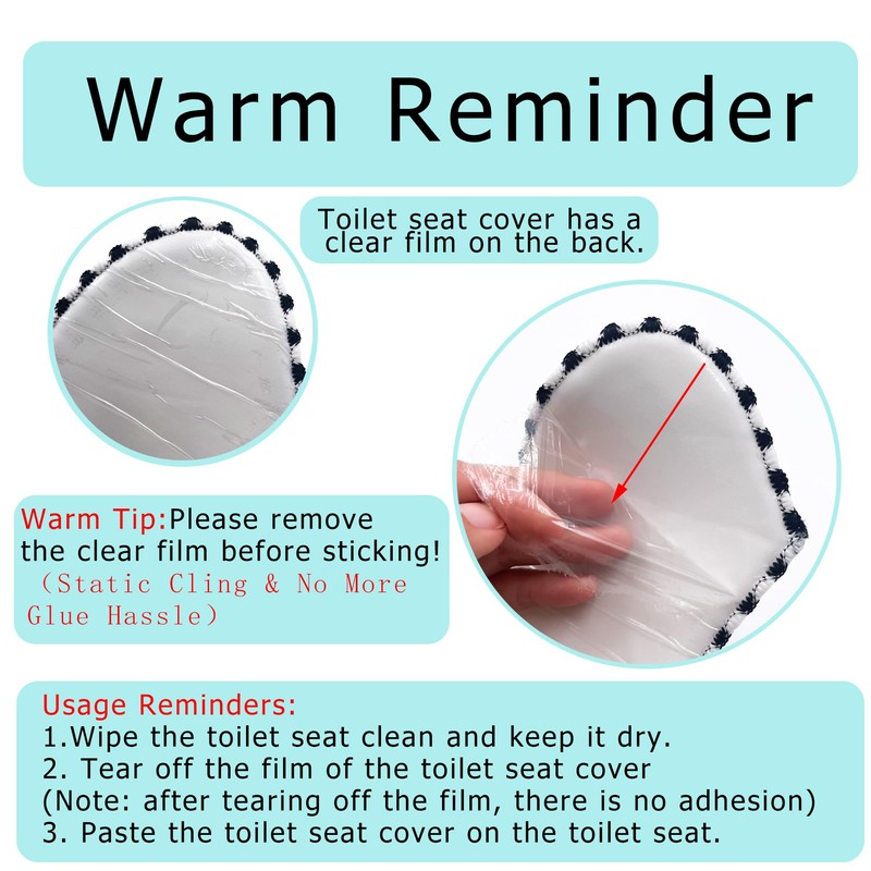 2Pairs Warm Toilet Seat Cover Mat Plush Thick Toilet Seat