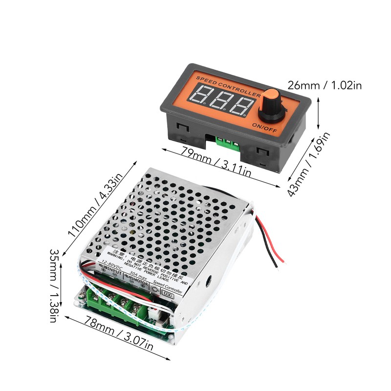 DC Motor Speed Controller PWM Digital Display Multipurpose Motor Speed
