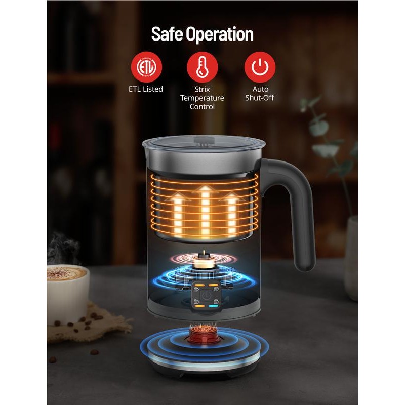 Paris Rhône 4-In-1 Milk Steamer MF009, Electric Stainless Steel -