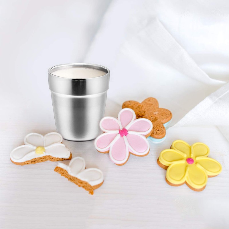 E-far Cups for Toddlers Kids, 6 Ounce Stainless Steel Insulated