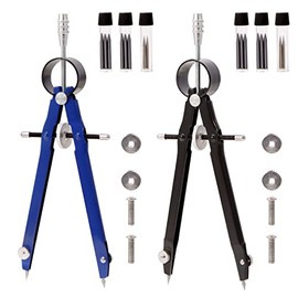2 piezas Brújula para Geometría, Brújula Profesional de Dibujo, Brújula de Metal, Brújula Circular Herramienta de Dibujo para Geometría, Matemáticas, 