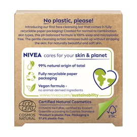 NIVEA WonderBAR Anti-Blackhead Face Scrub (75g), Exfoliating Face Scrub to Remove Blackheads, Vegan Face Cleanser with Active Charcoal, Soap Free Face Wash