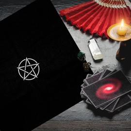 jojofuny 1 pieza Scrying Star Home - Mesa de altar espiritual con pentáculo para cama de adivinación, tapiz gótico Wicca, tarot de franela, decoración cuadrada puntiaguda, accesorios de pentagrama