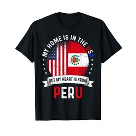 Peruvian American Patriot Heart is from Peru Flag T-Shirt