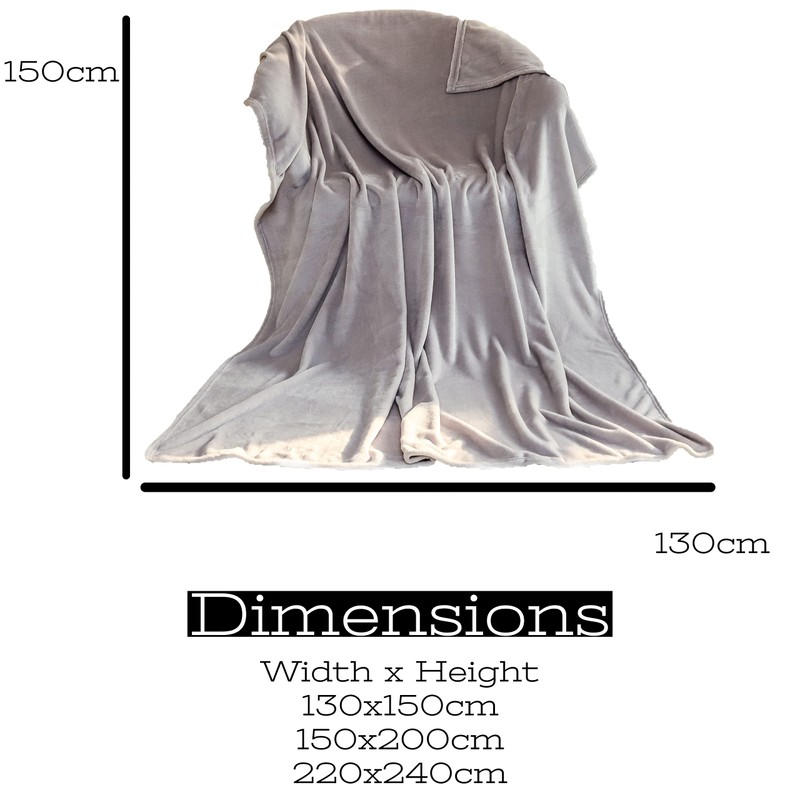Light Grey Flannel Fleece Blanket fluffy throw Super soft Bed