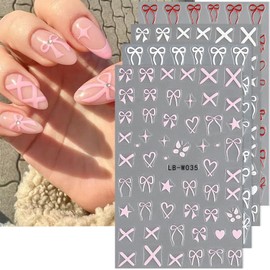 Hebterrka Nagelsticker Schmetterlingsform 4 Blatt Nail Art Sticker ，Nageldesign-Aufkleber mit rosa Fliege für Nagelkunst，Dekoration Nageldesign Zubehör