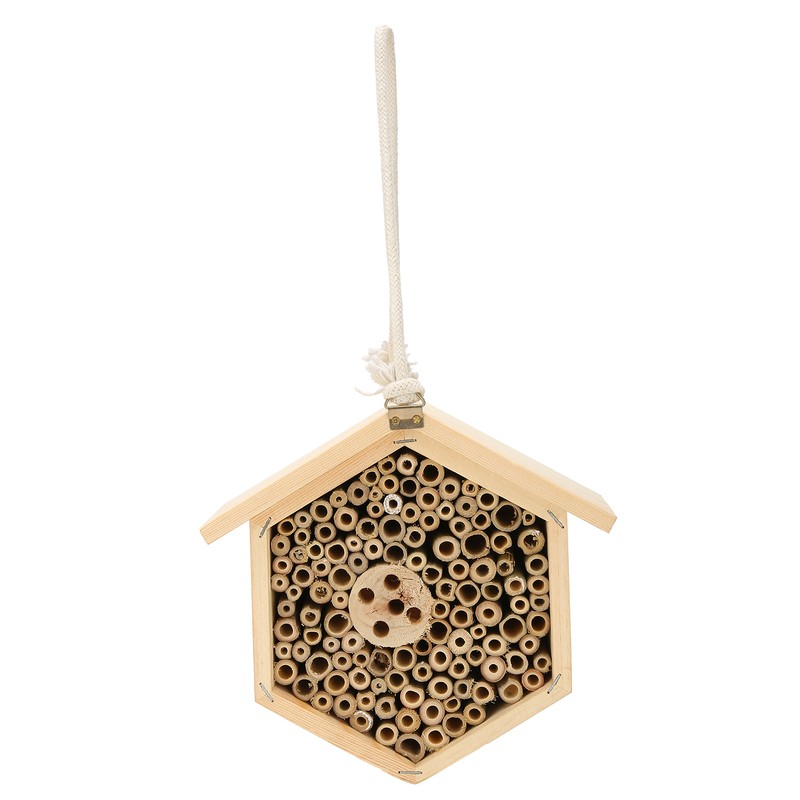 Wooden Bee House Decorative Hanging Insect House Insect Hotel for