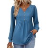 Zeagoo Womens Tops Casual Oversized Tshirts Pleated Henley V-Neck Shirts
