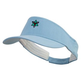 E4HATS.COM Geometry Star Logo Embroidered Brushed Cotton Sun Visor - Color: Lt Blue, Size: One Size