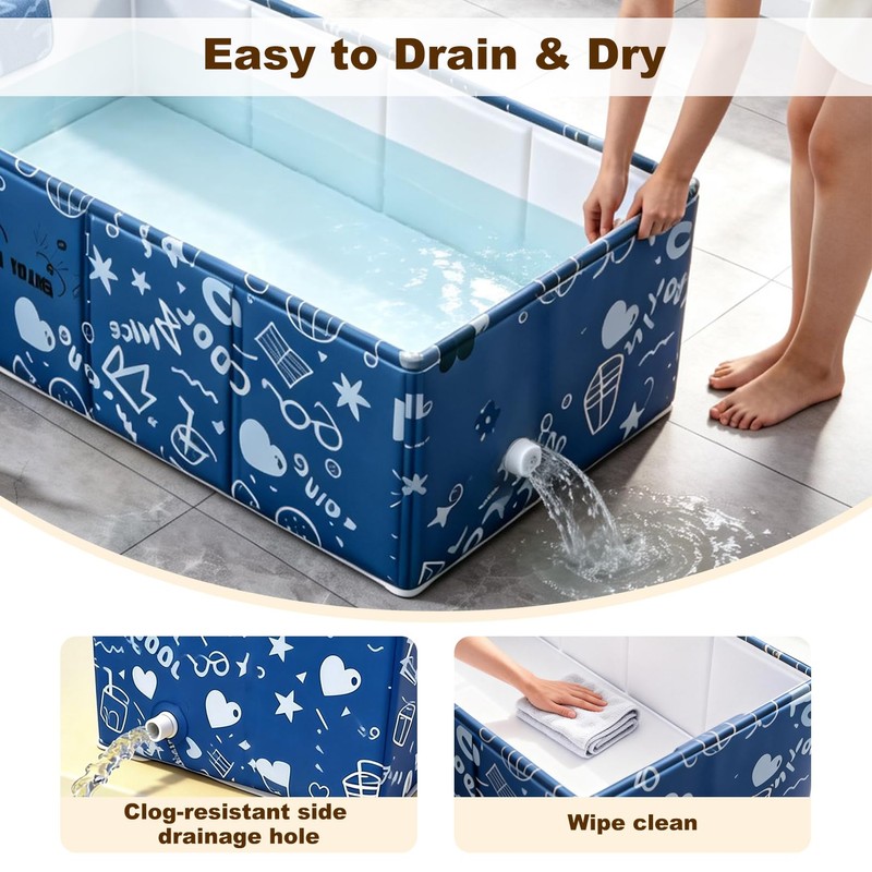 Foldable Dog Bathtub for Small to Medium Dogs & Cats