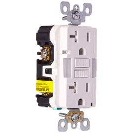 Leviton GFCI Outlet with Guidelight, 20 Amp, Self Test, Tamper-Resistant with LED Indicator Light, Replaces Plugged in Night Light, GFNL2-W, White