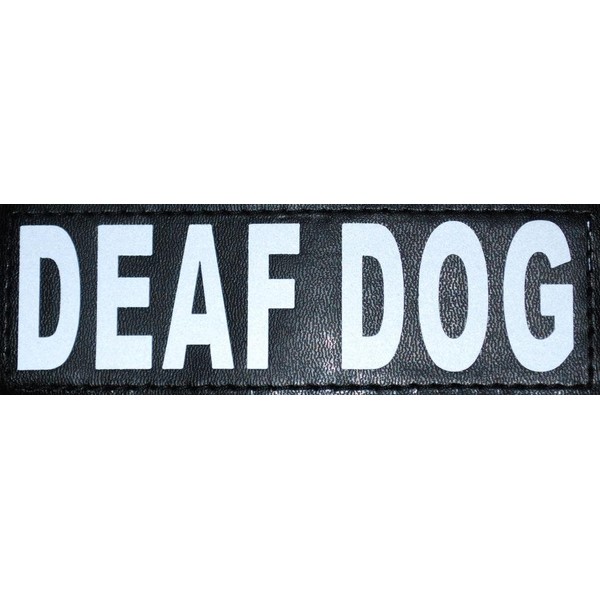 Doggie Stylz Set of 2 Reflective Deaf Dog Removable Patches for Service Dog Harnesses & Vests.