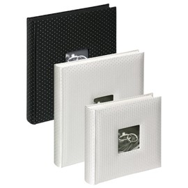 walther Design Photo Album White 200 Photos 10 x 15 cm Memo Album Textile Cover with Cover Punching, Wedding Glamour ME-160