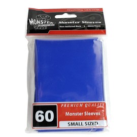 Monster Protectors Sleeves Sleeves - Smaller Size Gloss Finish - Blue (Fits Yugioh and Other Smaller Sized Gaming Cards)