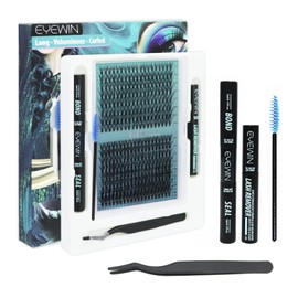 Lash Clusters DIY EyeLash Extension Kit 320PCS Individual, 0.07C/D Curl 9-16MIX 20D Cluster Lashes Extension Kit with Applicator Lash Bond&Seal Glue Remover for Eyelash Extensions Beginners